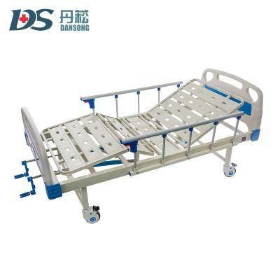 2 Crank 2 Function Manual Hospital Nursing Medical Bed for Patients