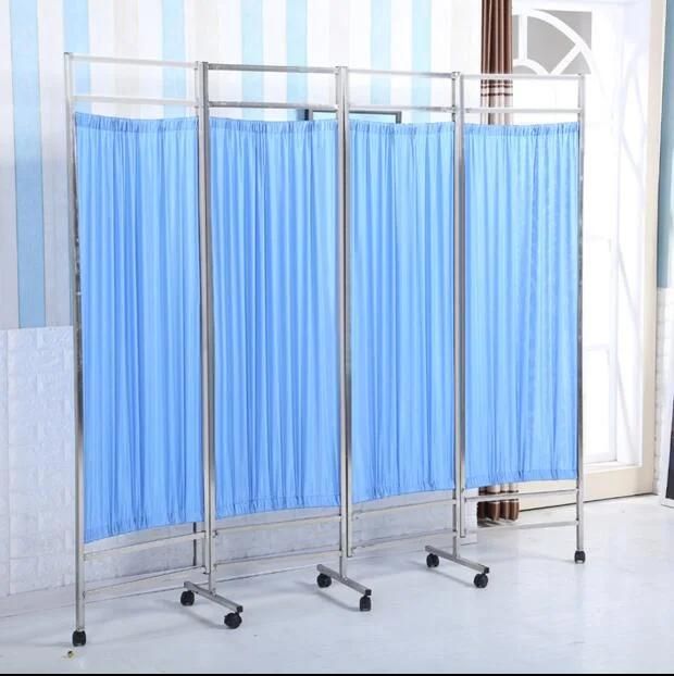 Medical Hospital Bed Screen Curtain Divider Folding Screen