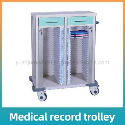 Medical Record Holder Trolley on Wheels Hospital Mobile Patient Record Trolley File Cart