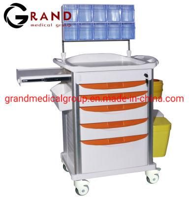 Durable ABS Emergency Hospital Medical Cart Mobile Trolley for Sale
