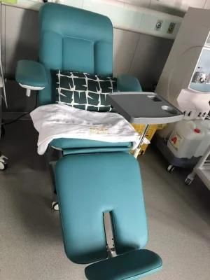 Hospital Health Central Blood Donor Donation Blood Dialysis Chair with Table