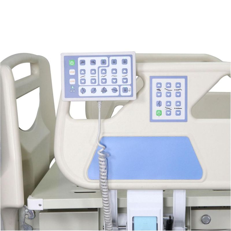 5-Function Electric Nursing Care Equipment Medical Furniture Clinic ICU Patient Hospital Bed