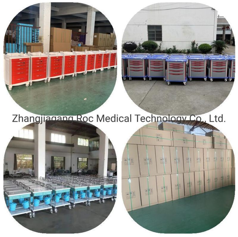 Cheap Price ABS Emergency Ambulance Movable Moving Treatment Dressing Nursing Crash Cart Hospital Medical Trolley Mobile Cart