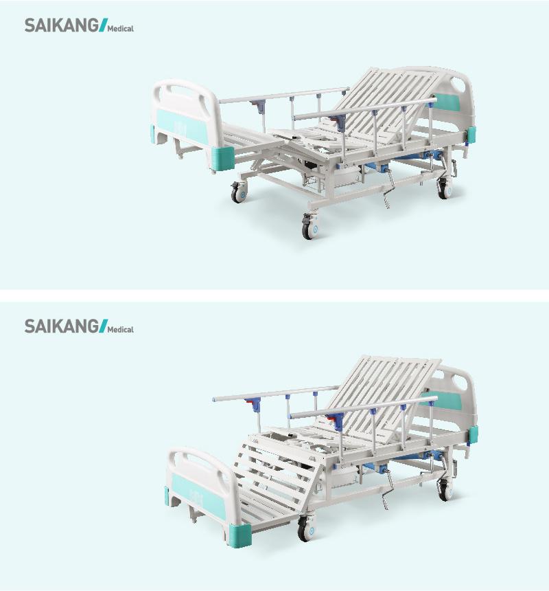 Sk-A07 Adjustable Medical Patient Manual Hospital Healthcare Clinic Bed