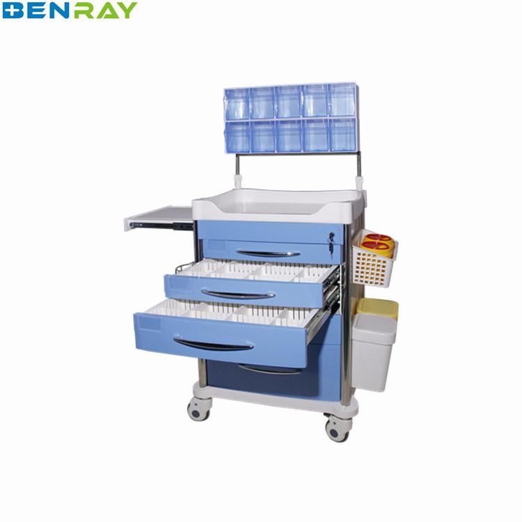 Emergency Medical Equipment Cart Patient Used ABS Anesthesia Trolley