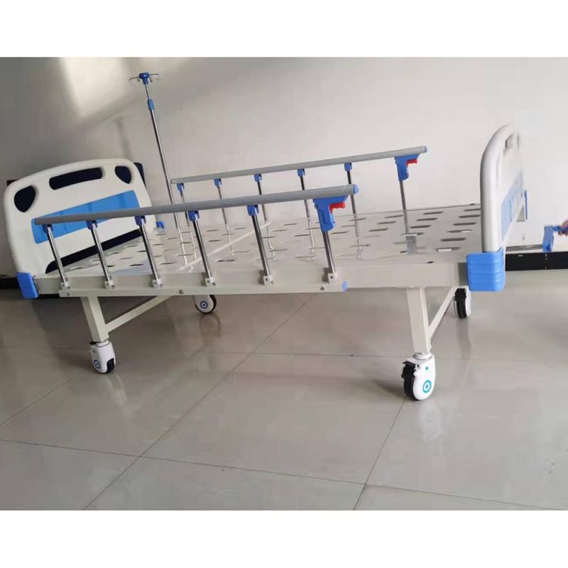 Hospital Furniture Stainless Steel Column One Crank Hospital Bed Medical Equipment One Function Bed