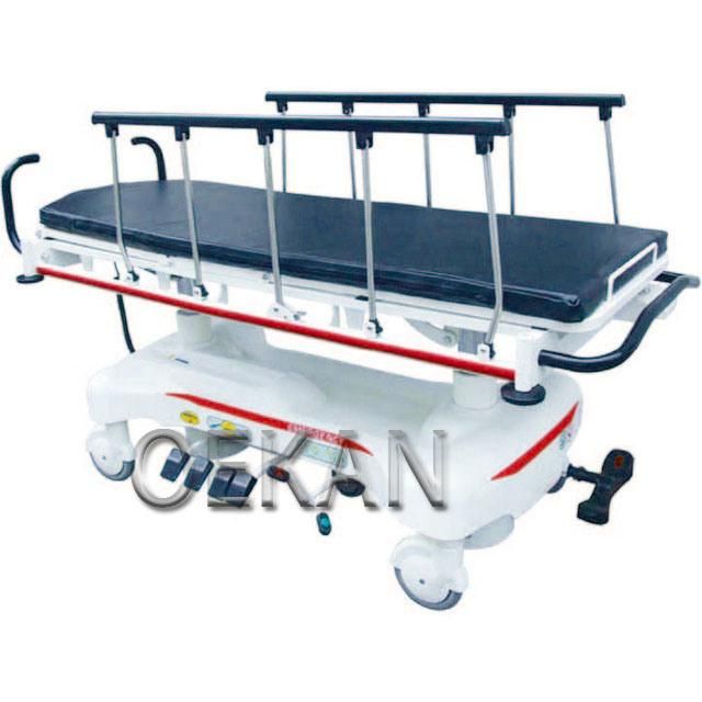 Hospital Movable Emergency Bed with Removable Guard Bar