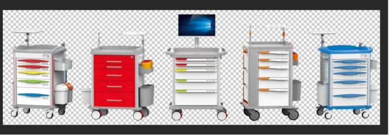 Italy New Design Hospital Medical Emergency Crash Anaesthesia Trolley Cart