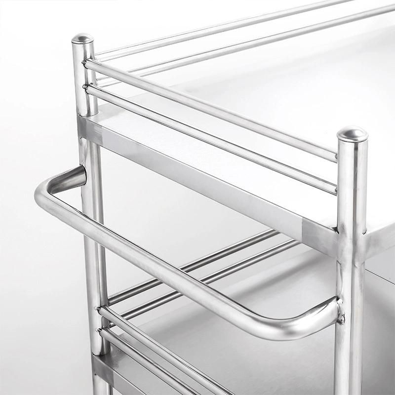 Thickened Stainless Steel Hospital Cart Nursing Medical Cart Delivery Cart