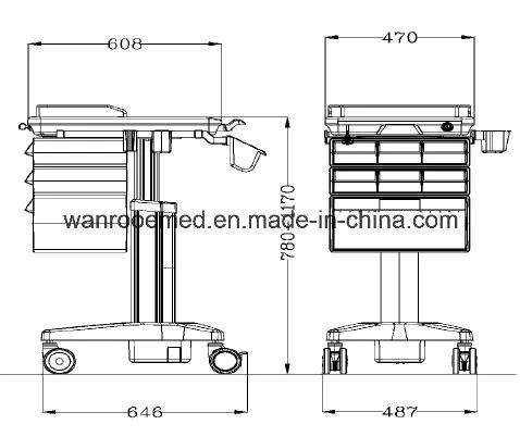 Bmt-001b Hospital Equipment Medication Mobile Nursing Cart B