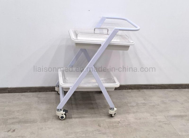 Mn-SUS019 Treatment Nursing Emergency Cart with Layers and Two Drawers