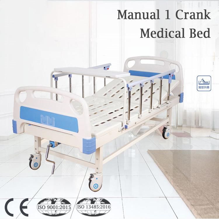 Single/Double Crank Manual Medical Hospital Bed for Mobile Hospitals