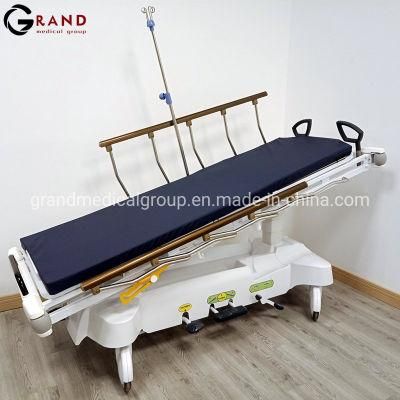 Hydraulic Lifting Adjustable Back up Ambulance Patient Transfer Cart Hospital Emergency Stretcher Trolley Bed with Long Life Medical Supplier