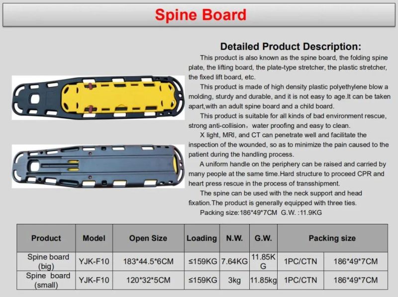 Spine Board Folding Spine Plate Material Plastic Hospital Plate-Type Stretcher