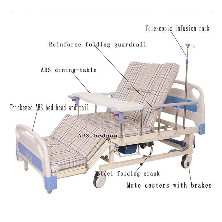 Multi-Function Home Care Manual Medical Nursing Bed for Paralysis Patient