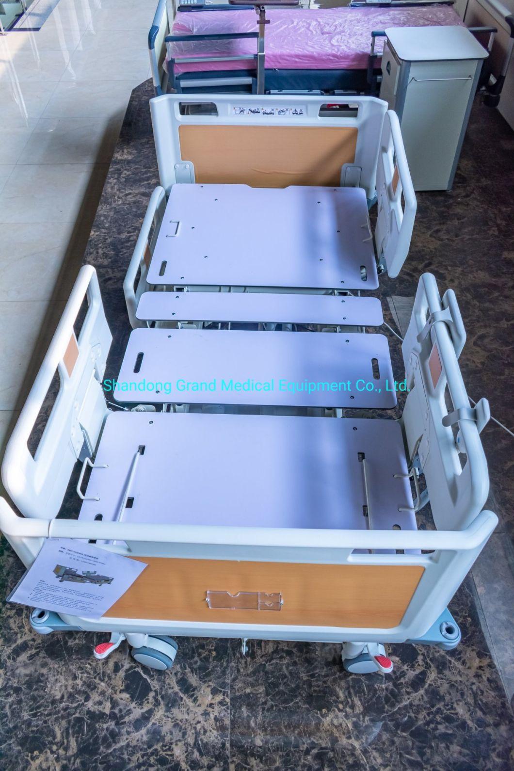 Manufacturer Mobile Multi-Functional Adjusted Electric Five Function Nursing Patient Bed ICU Nursing Bed with Side Rails