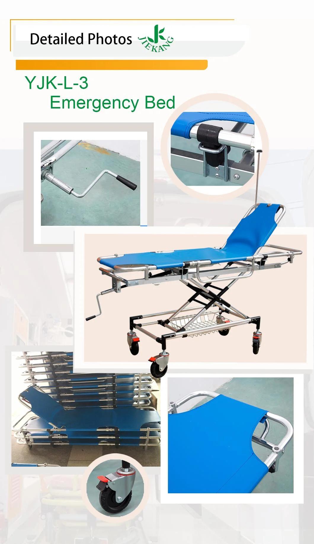 High Quality Hospital Medical Trolley Foldable Wheels Emergency Stretcher Bed