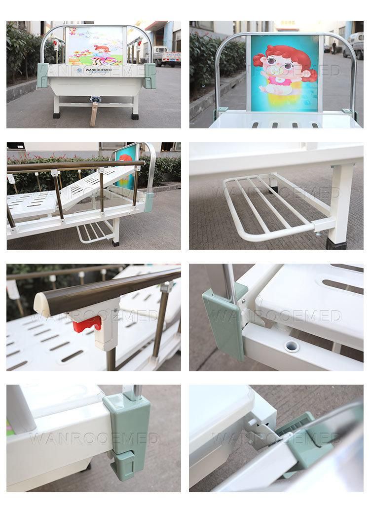 Bam100c Hospital Furniture Height Adjustable Manual Bedroom Baby Nursing Children Bed