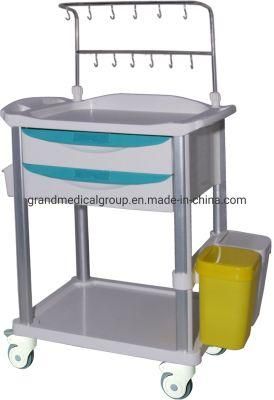 Hospital ICU Medical Infusion Pump Equipment ABS Trolley Medical Trolley for Infusion Bottles with Two Shelves Infusion Cart