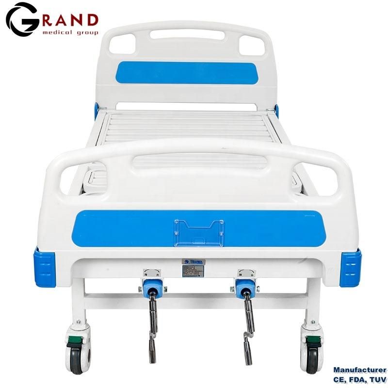 Hot Selling ABS Head Board Manual Two Crank Hospital Bed for Clinc and Hospital