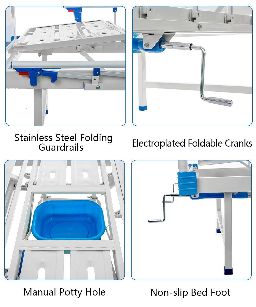 Hospital Ward Furniture 3 Shake Medical Bed with Toilet