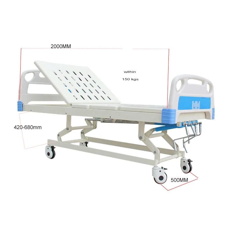 Hot Sale Hospital Furniture 5 Function Manual Lifting Medical Profiling ICU Beds with ABS Side Rail