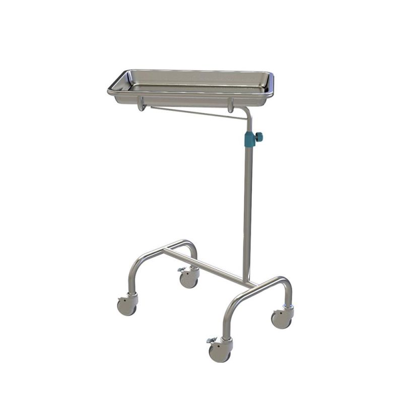 Stainless Steel Hospital Use Single Arm Mayo Table Operation Instrument Trolley