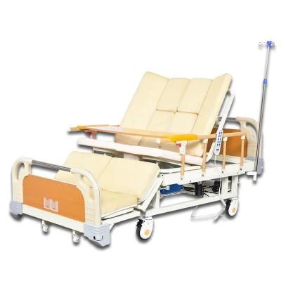 Cheap 5 Function Manual Adjustable Elderly Home Nursing Medical Hospital Bed with Toilet for Sale