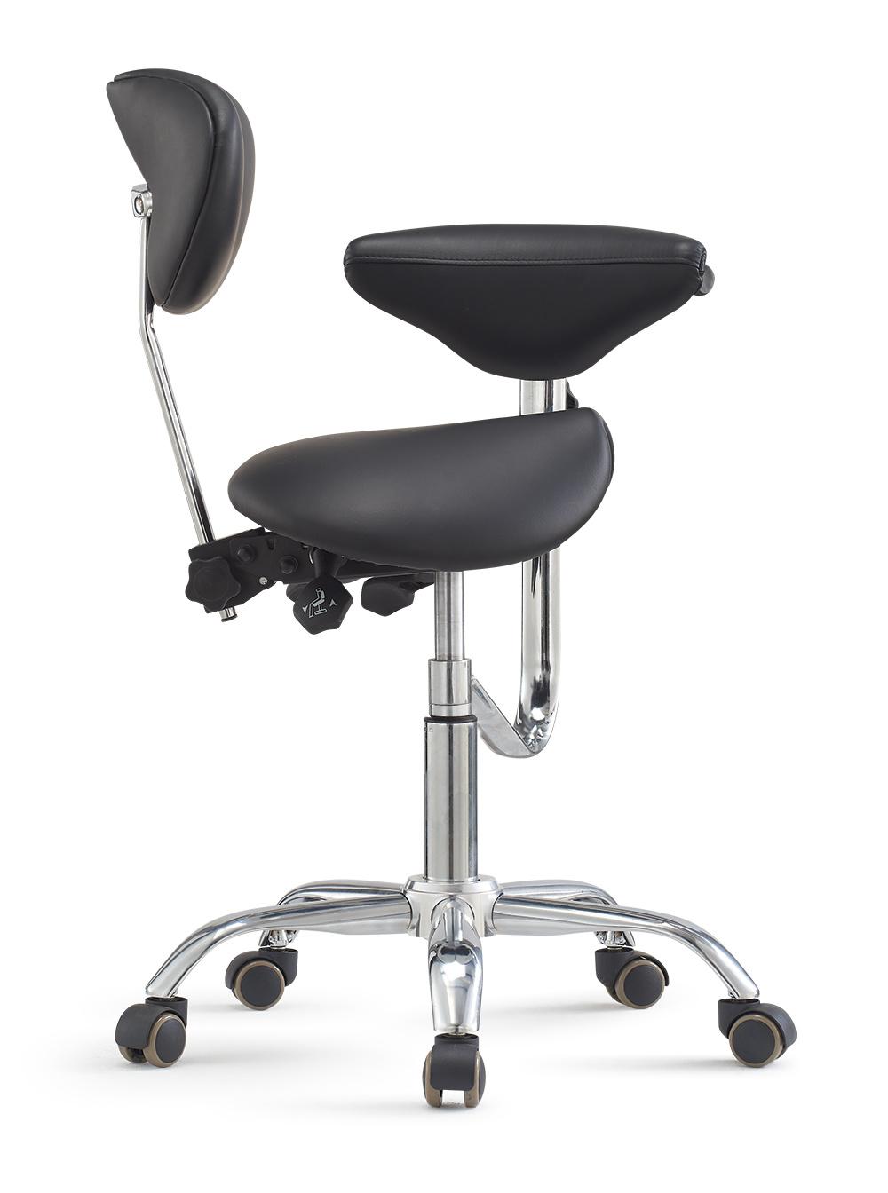 New Split Saddle Stool Dental Assistant Medical Chair with Swivel Armrest