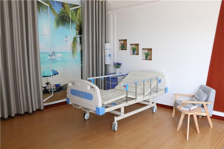 High Quality ABS One Two Cranks Medical Equipment Hospital Bed for Home Nursing