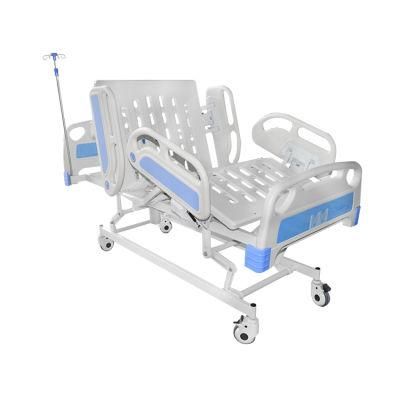 CE and ISO Manufacturer Three Function Electrical ICU Nursing Hospital Bed with IV Pole