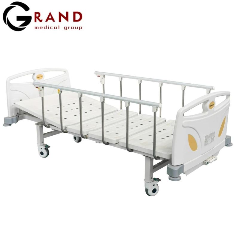 Adjustable Metal Frame Manual Single Crank Medical Bed Double Lifting Function Triple Automatic ICU Bed Shaking Hospital Bed Medical Bed Nursing Bed