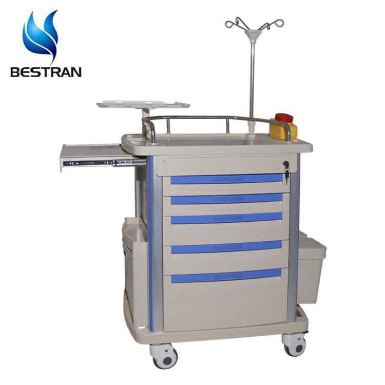 Bt-Ey001c Hospital Cart Medical Trolley with Drawers Hospital Emergency Trolleys Medical Trolley Cart Price