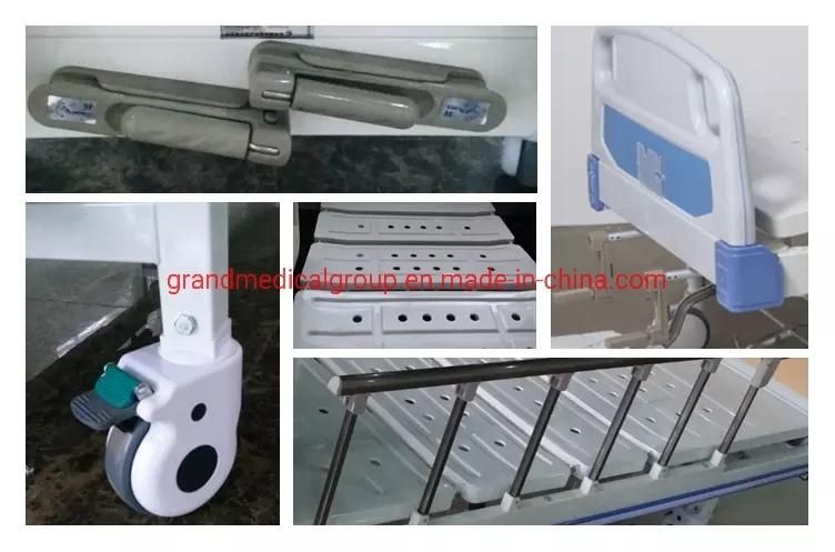Hospital Bed ICU Bed Medical Bed CE Manual Hospital Furniture Two Function ABS Hospital Double Shake Nuring Operating/Opeartion Room Bed with Table Board