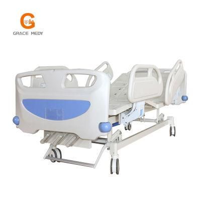 Over Bed Medical Table ICU Manual Three Function Bed