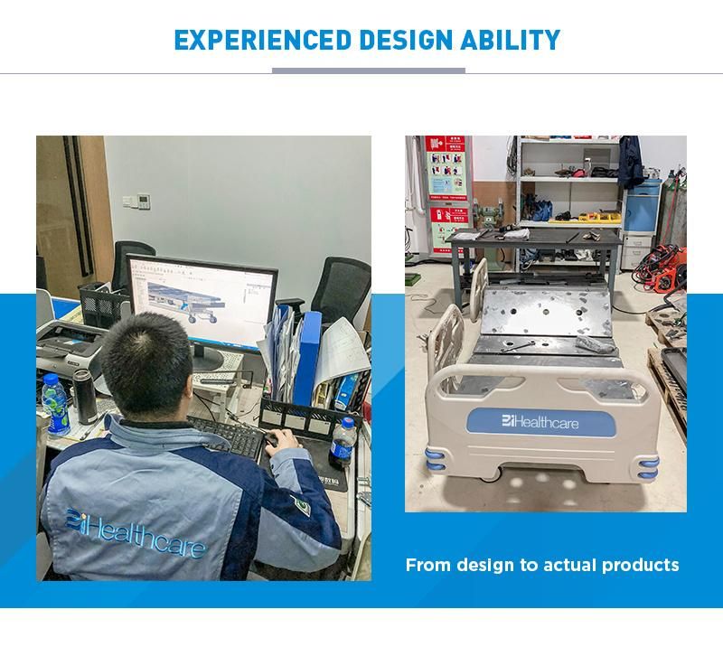 Manual 3 Cranks Hospital Beds Simple Beds for Patient Care