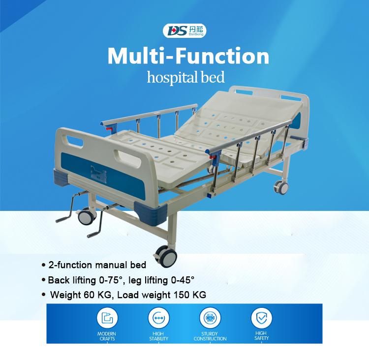 2020 New 2 Function Manual Hospital Beds with Luxury Specifications