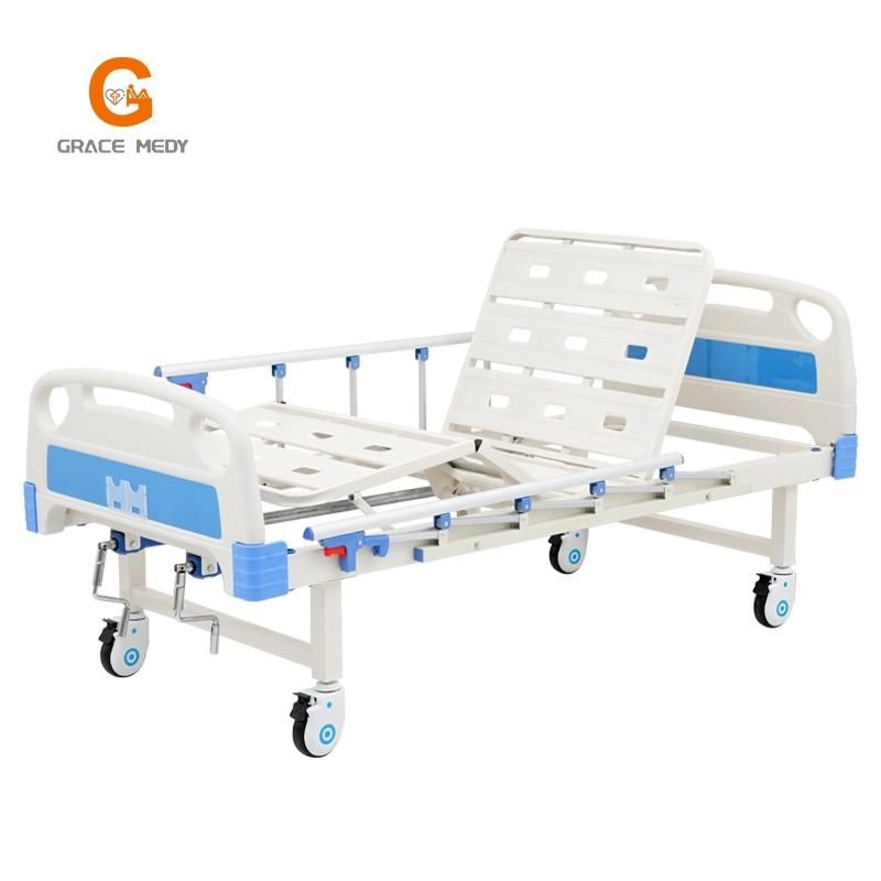 Hospital Furniture Two 2 Functions Manual Medical Care ICU Therapy Nursing Hospital Bed with Mattress and Toilet Hole