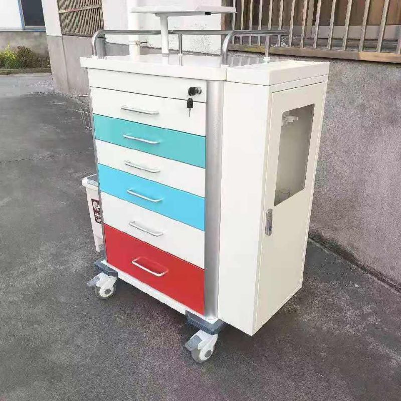 Mt Medical Hospital Used Medical Emergency Clinical Trolley with Drawers