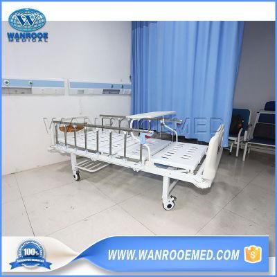 Bam205 Two Crank Hospital Manual Folding Clinic ICU Care Patient Delivery Bed with Side Rail