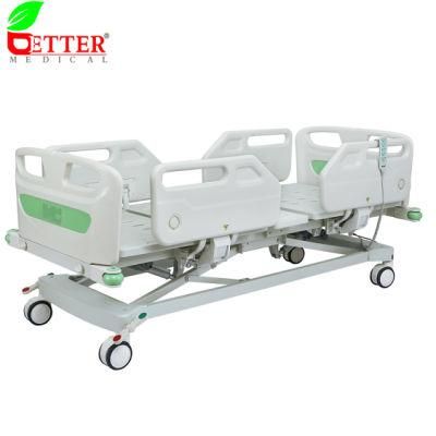 Hospital Furniture PP Siderails 5 Function Electric ICU Medical Bed