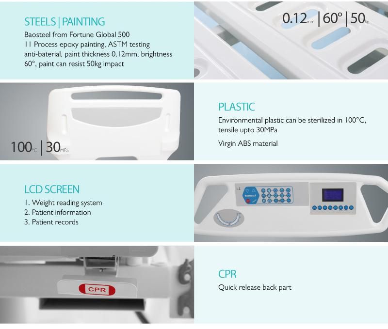 Sk002-9 Hospital Medical Bed with Screen Curtain Accessories