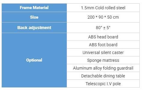 Cheap Price ABS Double Cranks Common Medical Manual Hospital Bed