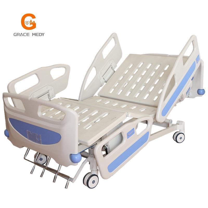 Five 5 Function Manual Hospital Bed 5-Function Nursing Care Equipment Medical Furniture Clinic ICU Patient Hospital Bed