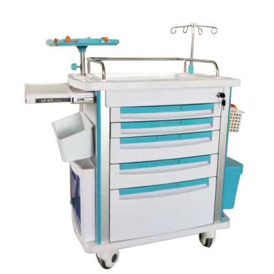 Best Selling High Quality ABS Material Medical Nursing Crash Cart
