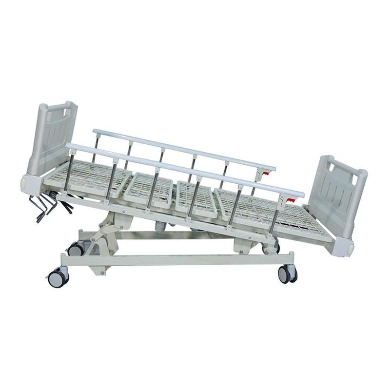 Medical Equipment Manual 5 Function ICU Hospital Bed with Casters Manufacturers