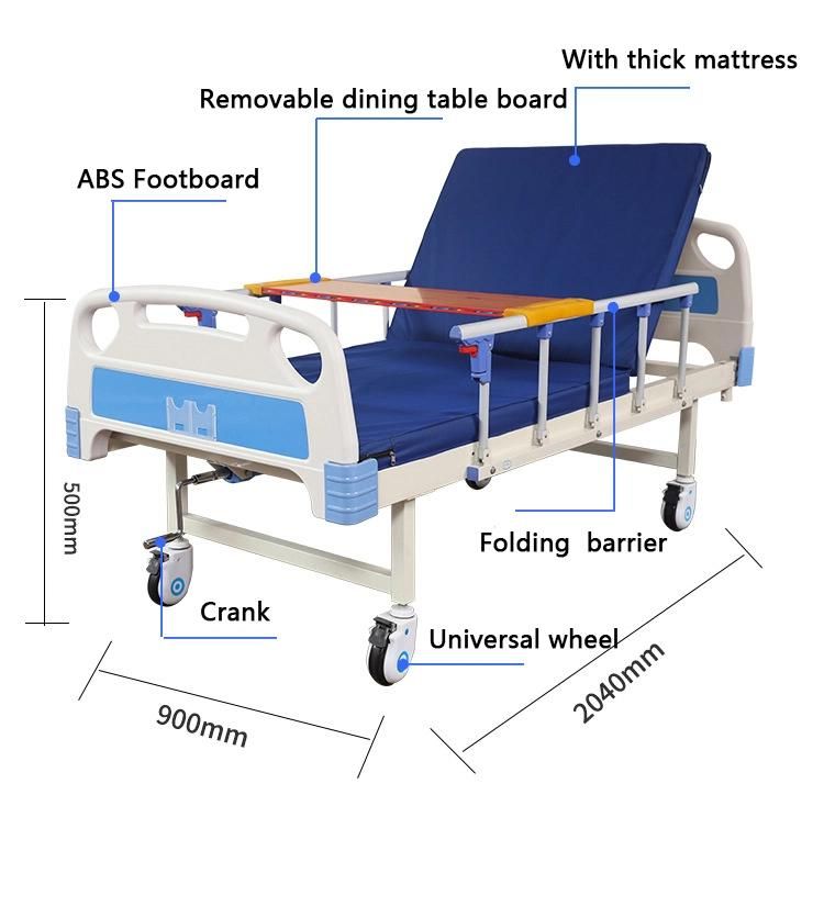 Hospital Furniture Single Crank Manual Medical Patient Bed