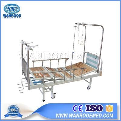 Bam400g Medical Double Arm Hospital Metal Orthopedic Nursing Bed with Traction Shelf
