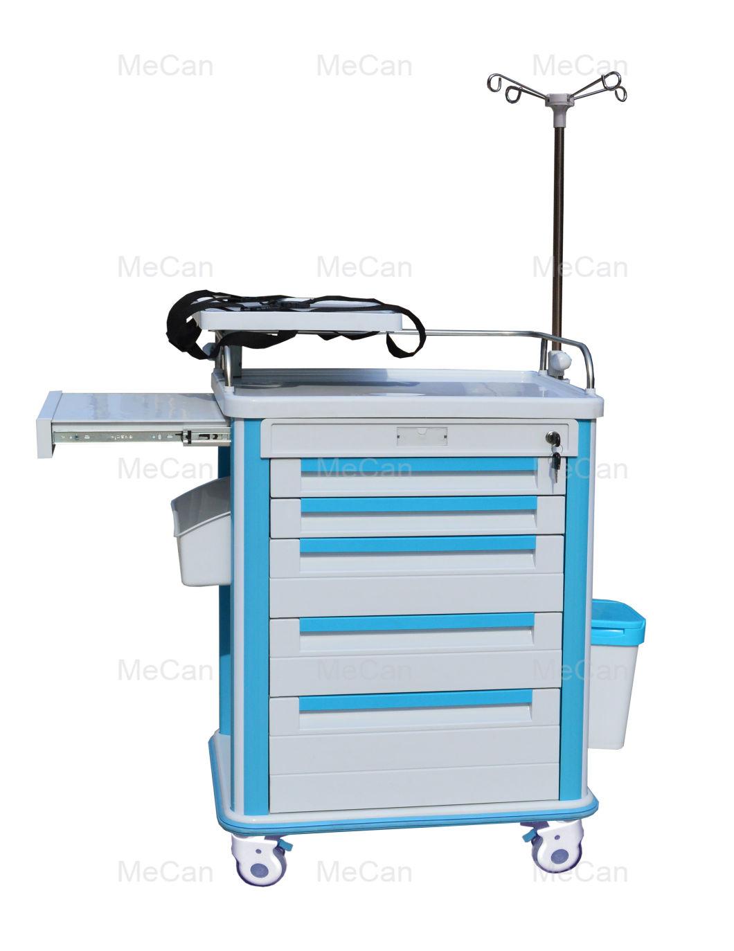 Hospital Nursing Medical ABS Emergency Trolley with Drawer