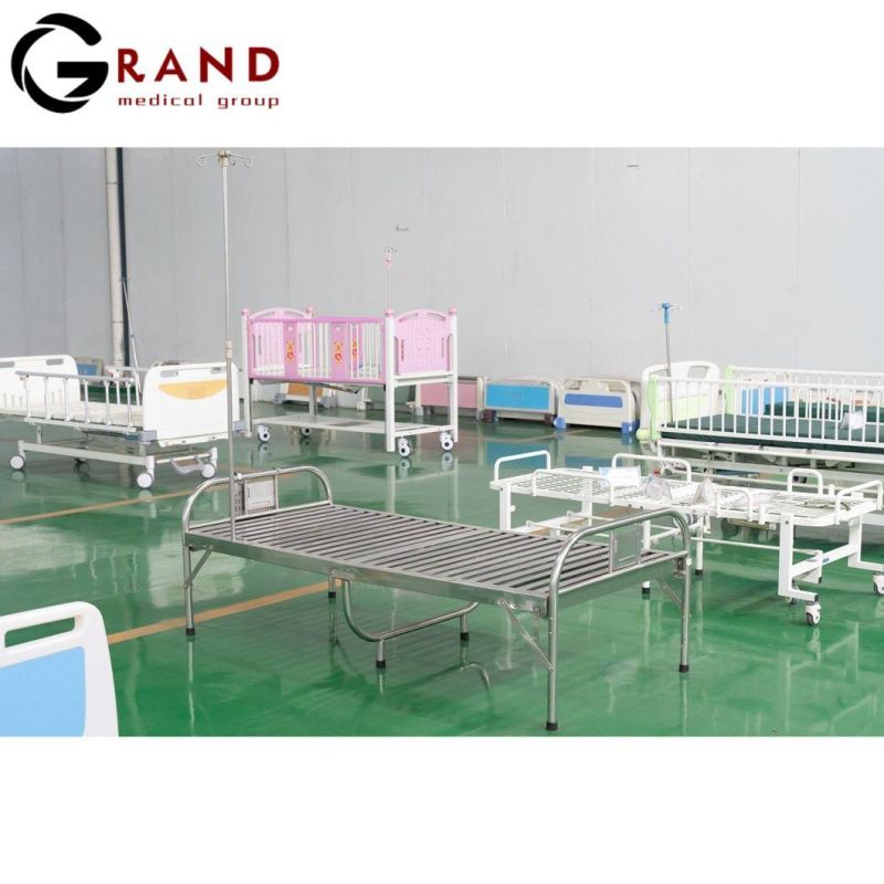 Cheap Price Hospital Stainless Steel Economic Nursing Patient Clinical Flat Bed